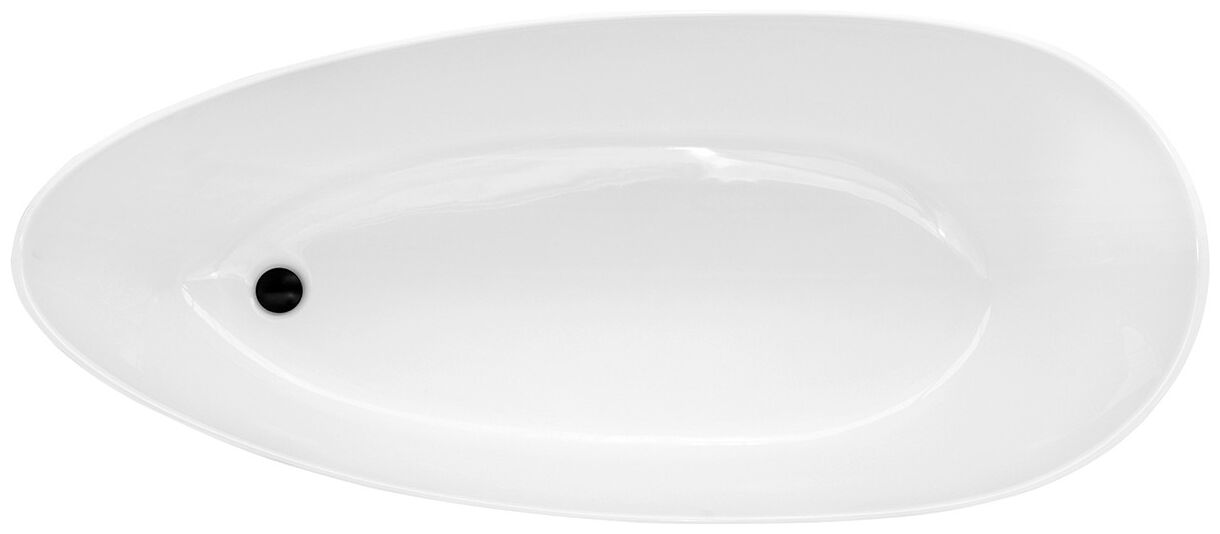besco goya matt black & white 160 wanna wolnostojąca + klik-klak chrom 160x70 (wmmc-160gkc) 