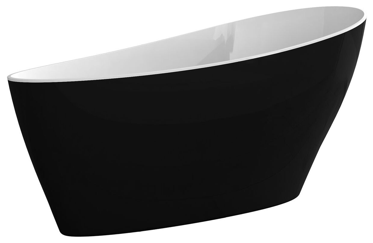 besco keya black & white 165 wanna wolnostojąca + klik-klak czarny 165x70 (wmd-165-kwb) - zdjęcie główne