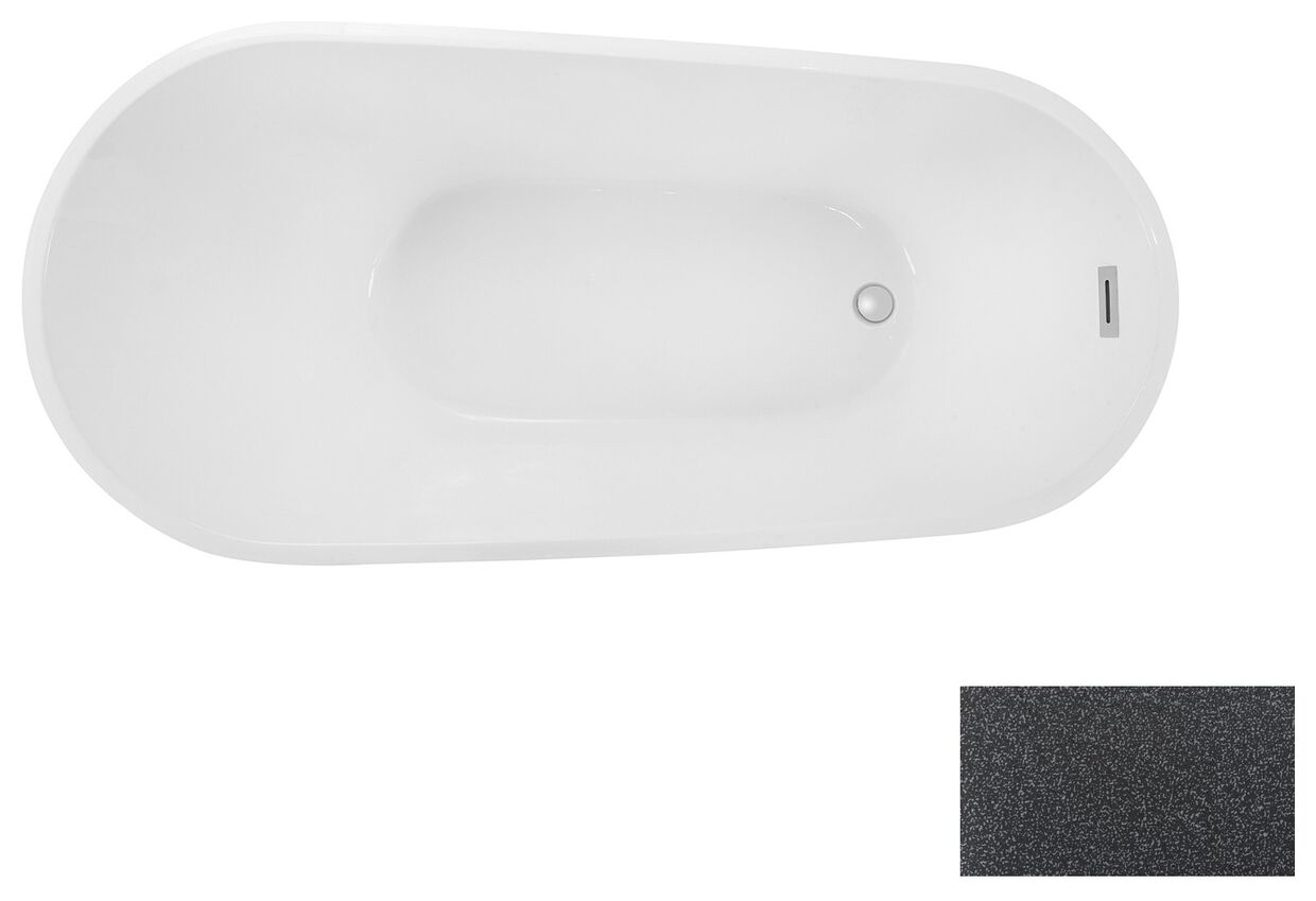 besco melody glam 150 grafitowa wanna wolnostojąca + maskownice czarne 150x80 (wa-150-mgc) 