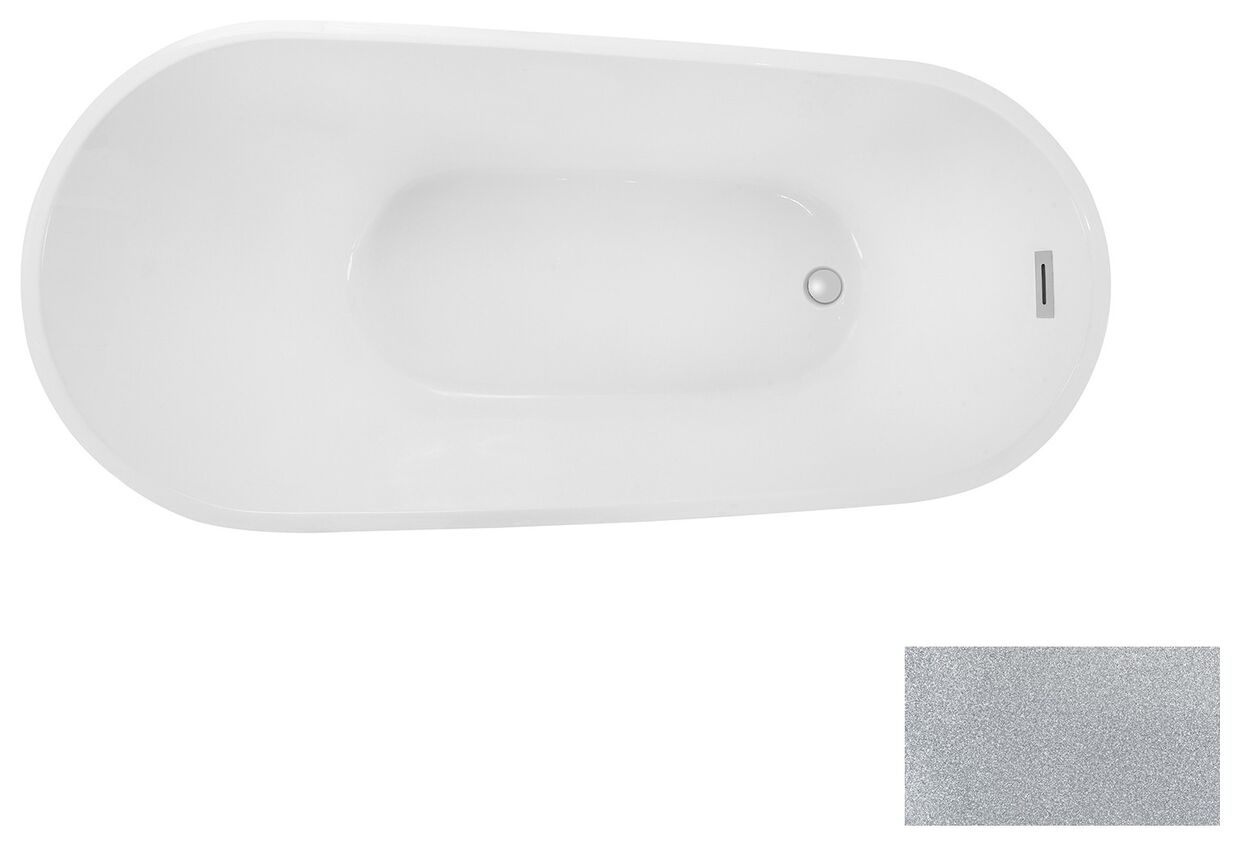 besco melody glam 150 srebrna wanna wolnostojąca + maskownice chrom 150x80 (wa-150-msr) - zdjęcie główne