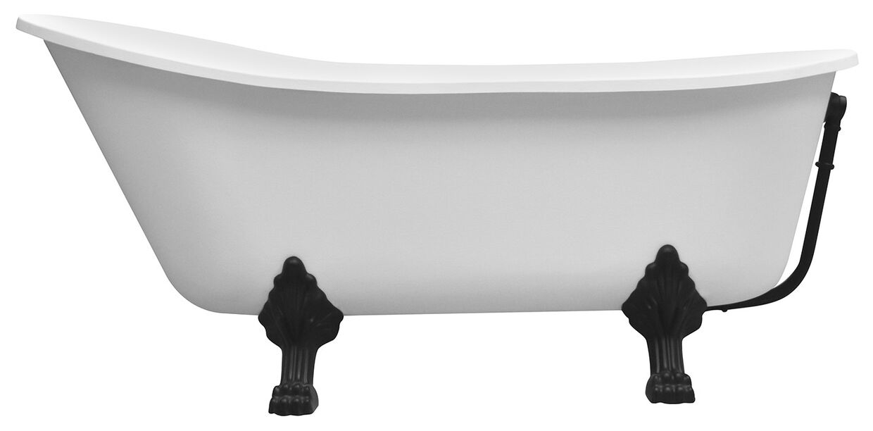 besco olaya 160 nogi czarne wanna wolnostojąca z otworem odpływowym 160x68 (wao-160+cz) 