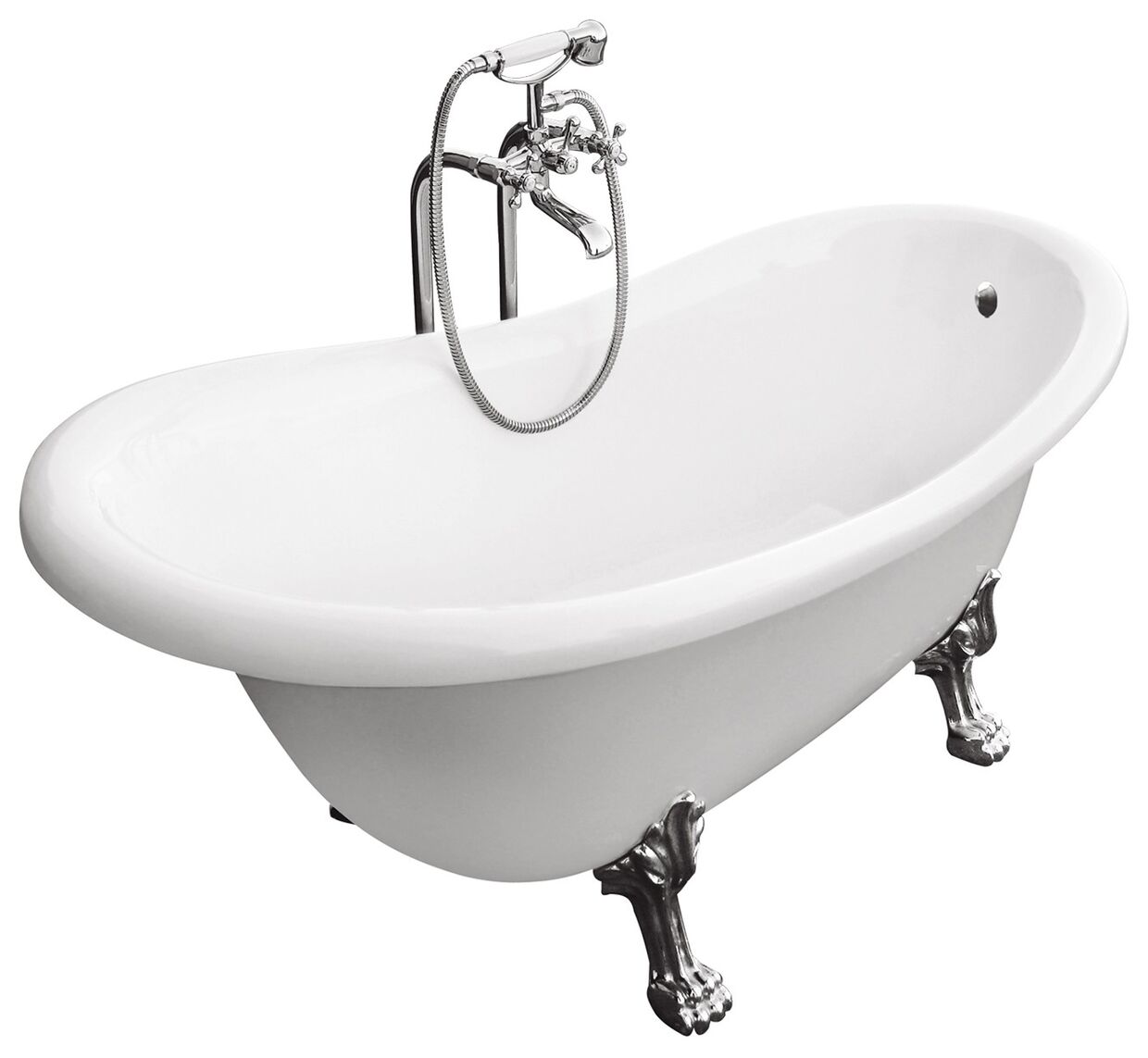 besco otylia 160 nogi białe wanna wolnostojąca retro otwór odpływowy i przelewowy 160x77x63 (ot-160-bi-o) - zdjęcie główne