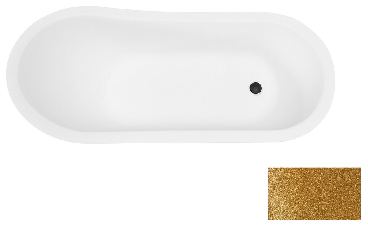 besco otylia glam160 złota (nogi chrom) wanna wolnostojąca retro otwór odpływowy 160x77 (wko-160-gzc) 