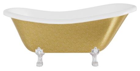 besco otylia glam160 złota (nogi chrom) wanna wolnostojąca retro otwór odpływowy 160x77 (wko-160-gzc) 