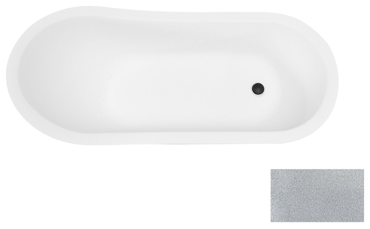 besco otylia glam170 srebrna (nogi chrom) wanna wolnostojąca otwór odpływowy retro 170x77 (wko-170-gsc) 