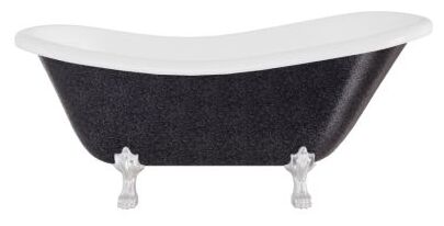 besco otylia glam160 grafitowa nogi chrom wanna wolnostojąca retro 2-otworowa 160x77 (ot160-ggch-o) 