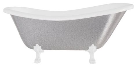 besco otylia glam170 srebrna (nogi białe) wanna wolnostojąca retro 2-otworowa 170x77 (ot170-gsbi-o) 
