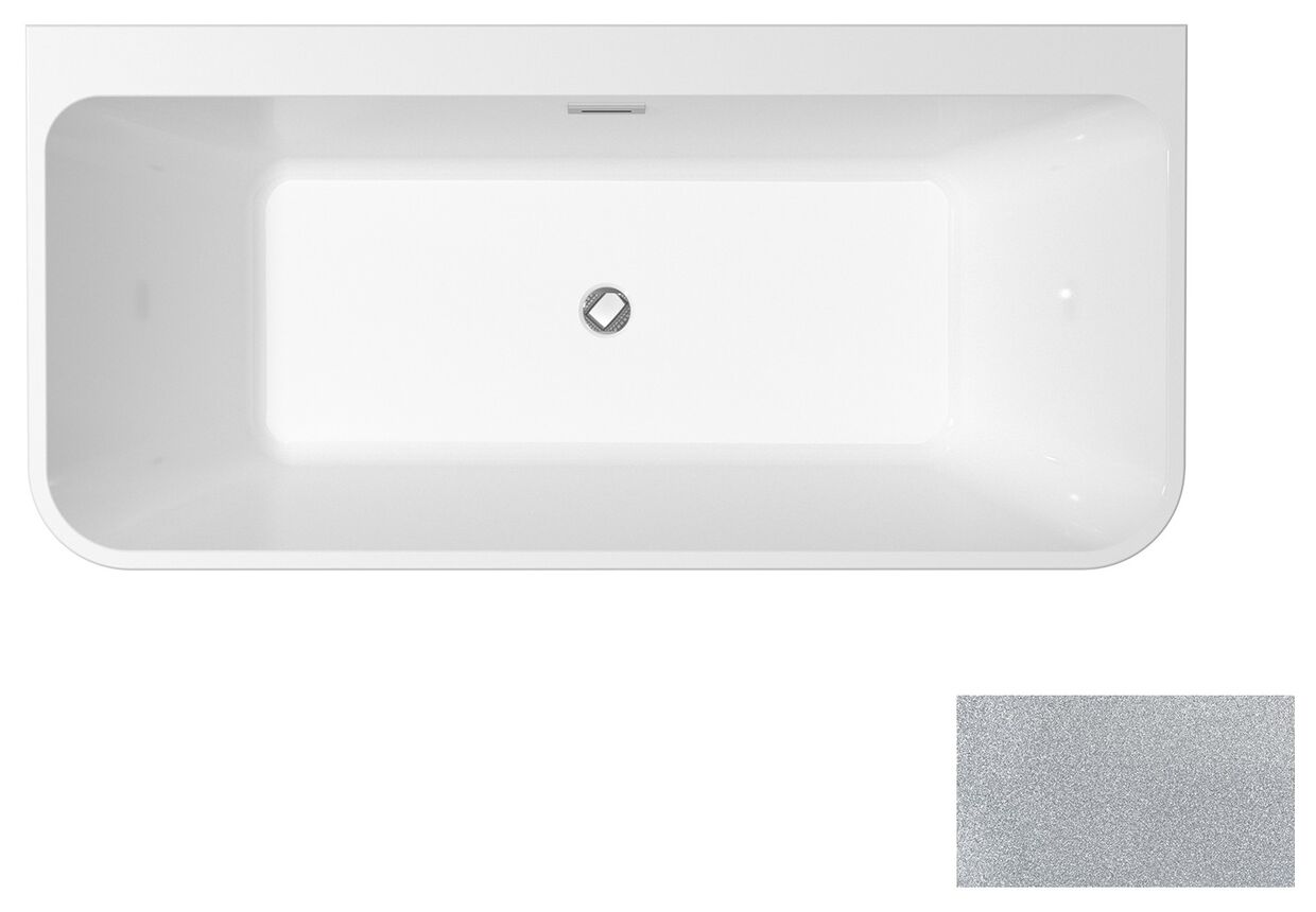 besco varya glam 150 srebrna wanna wolnostojąca + maskownice chrom 150x75 (wa-150-vrsr) 