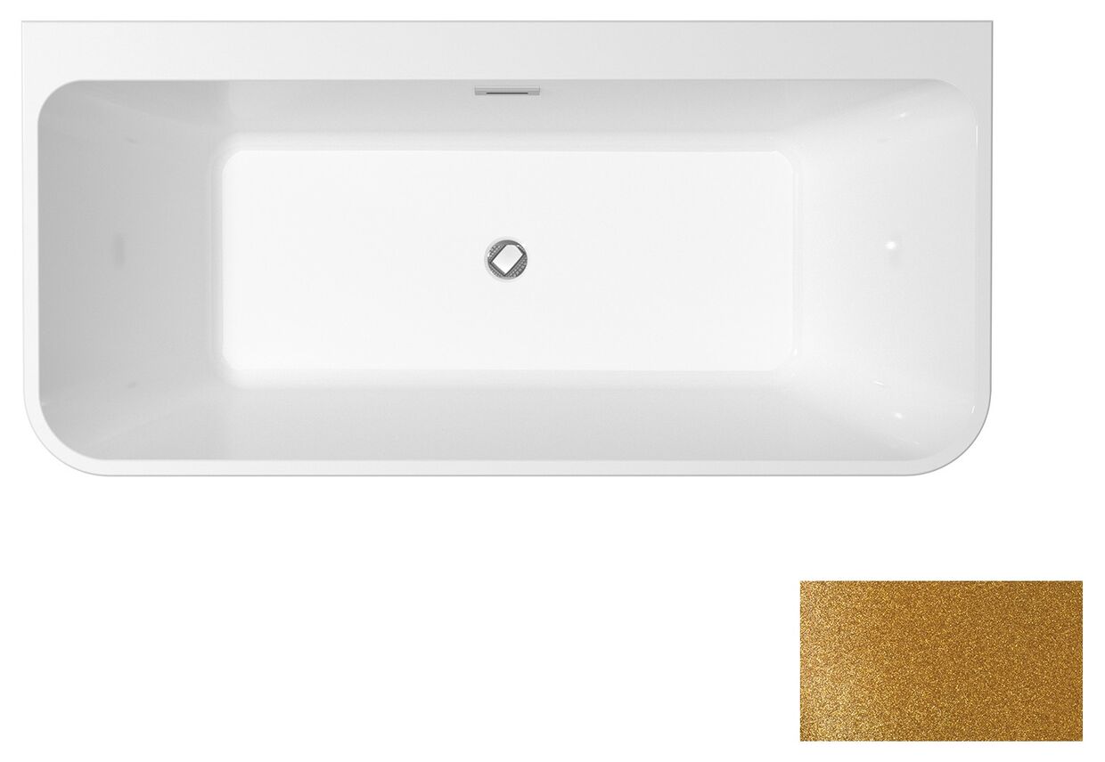 besco varya glam 150 złota wanna wolnostojąca + maskownice białe 150x75 (wa-150-vrzb) 
