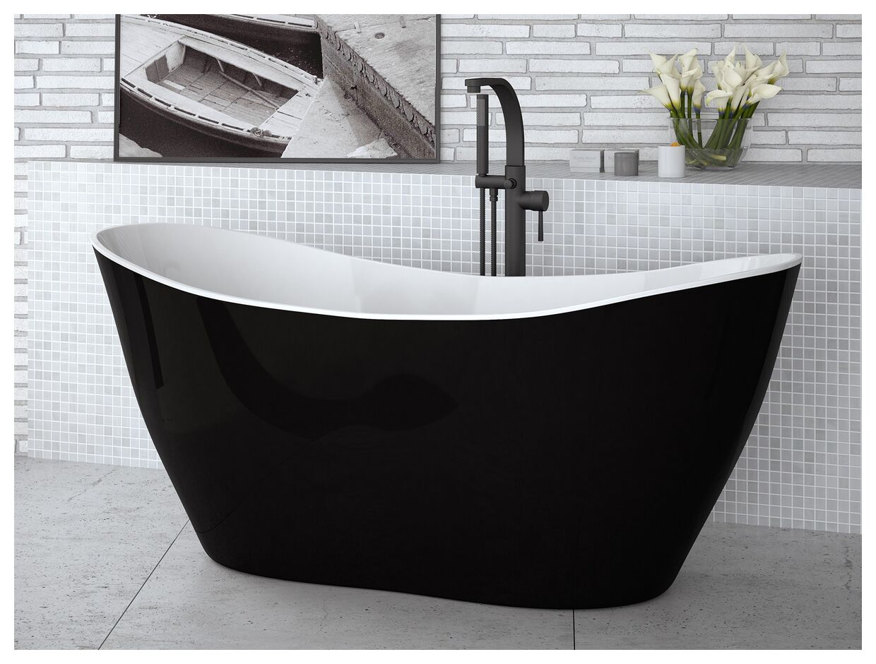 besco viya black & white 160 wanna wolnostojąca + klik-klak biały 160x70 (wmd-160-vww) - zdjęcie nr: 3