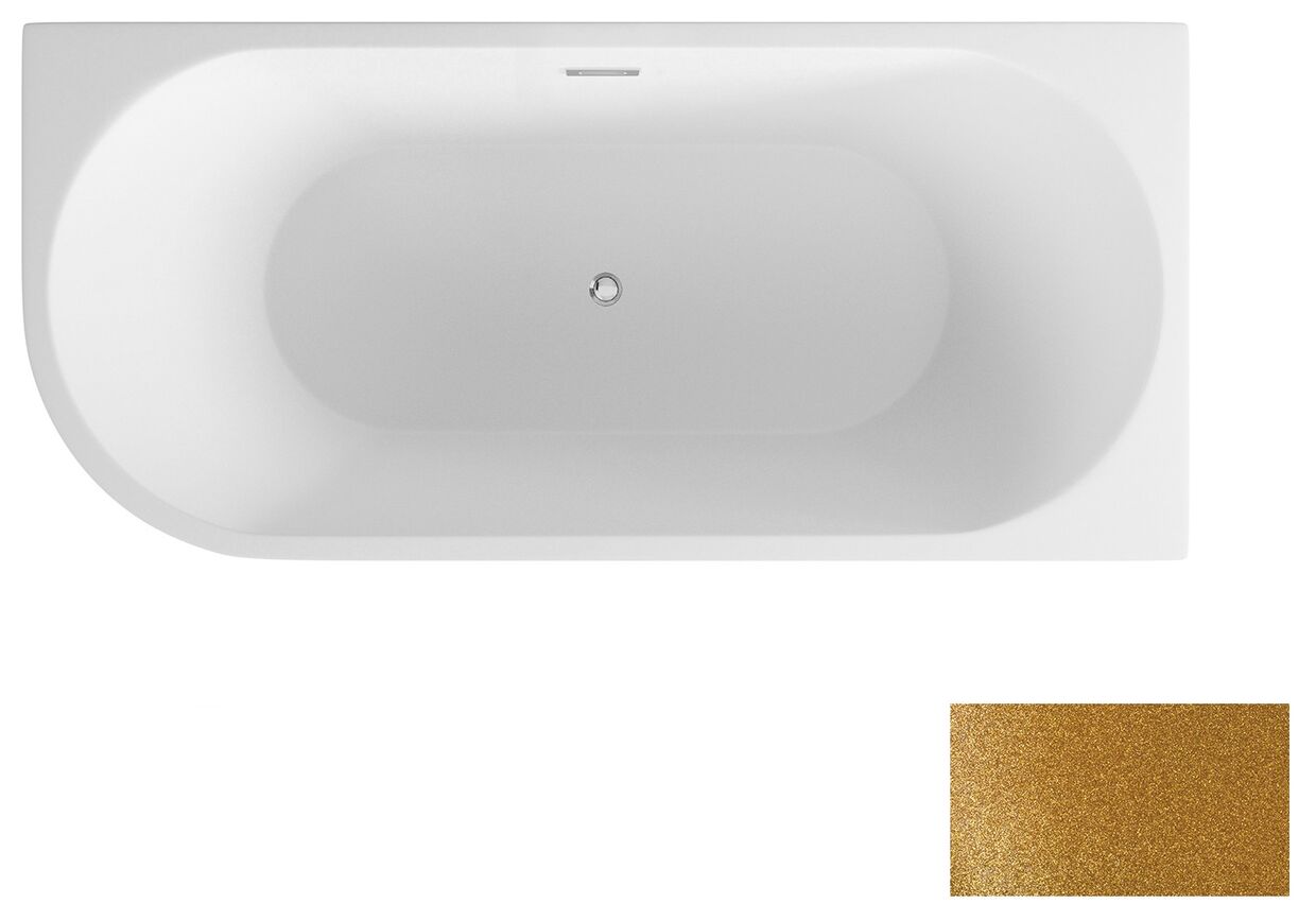 besco zoya glam 170 p złota wanna wolnostojąca prawa + maskownice złote 170x80 (wa-170-zpzz) - zdjęcie główne