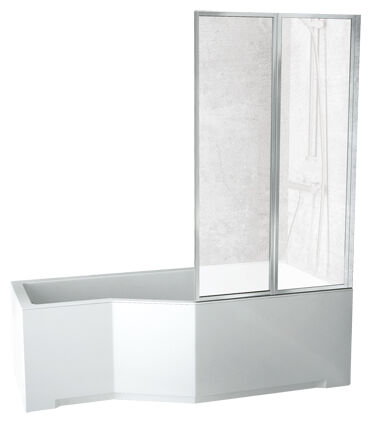 besco integra 170 kabino-wanna z parawanem 2-skrzydłowym prawa 170x75 (#wai-170-pp2) - zdjęcie główne