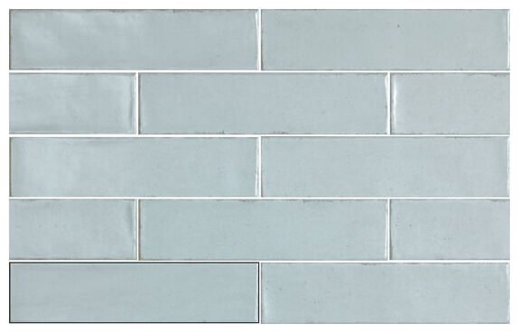 Niebieska płytka ścienna Calpe SKY o matowej powierzchni i wzorze cegiełki w rozmiarze 7,5x30 cm - zdjęcie nr: 2