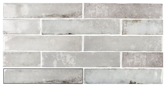 Szara prostokątna płytka Savannah Grey z błyszczącą powierzchnią i nierównymi krawędziami - zdjęcie nr: 2