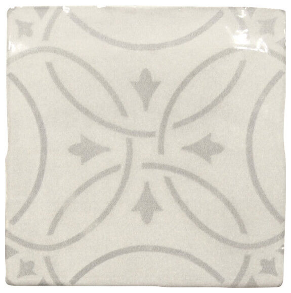 Amalia Grey płytka ścienna 13x13 z blyszczacym wykończeniem i subtelnym ornamentem