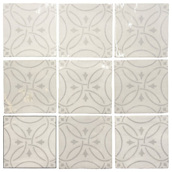 Amalia Grey płytka ścienna 13x13 z blyszczacym wykończeniem i subtelnym ornamentem - zdjęcie nr: 2