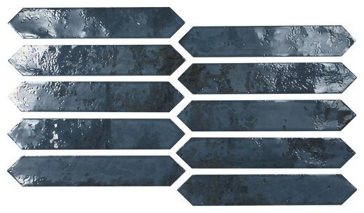 carmen ceramic art grunge blue picket płytka ścienna 4.3x24.3 - zdjęcie główne