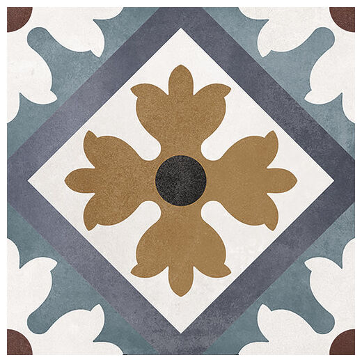 Matowy Carole gres 15x15 z geometrycznym wzorem w stonowanych kolorach na małych płytkach