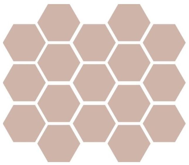 Matowy heksagonalny gres Montmartre Rose w jasnoróżowym odcieniu o wymiarach 10x11 cm