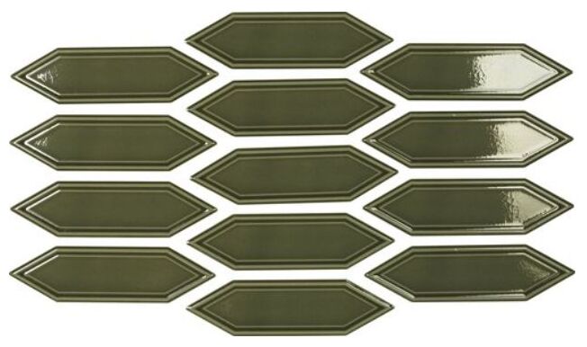 carmen ceramic art cooper victorian green crackled płytka ścienna 5x18 - zdjęcie główne