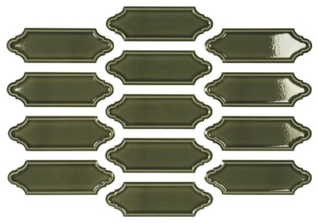carmen ceramic art mecox victorian green crackled płytka ścienna 5x15 - zdjęcie główne