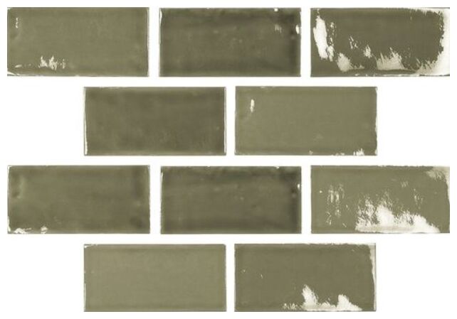 carmen ceramic art moments victorian green crackled płytka ścienna 6.5x13 - zdjęcie główne