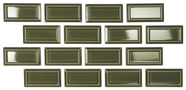 carmen ceramic art orient victorian green crackled płytka ścienna 6.5x13 - zdjęcie główne