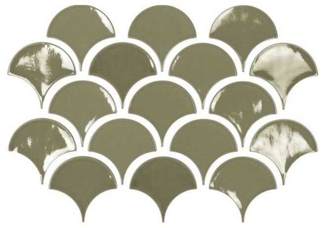 carmen ceramic art rain victorian green crackled płytka ścienna 12x12.5 - zdjęcie główne