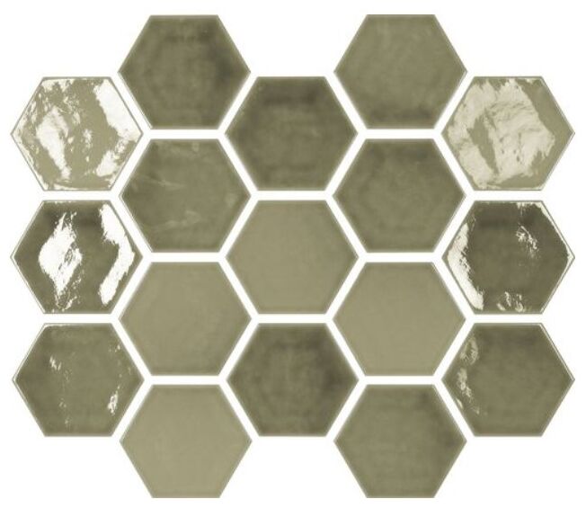 carmen ceramic art dawn victorian green crackled płytka ścienna 12x13.8 - zdjęcie główne