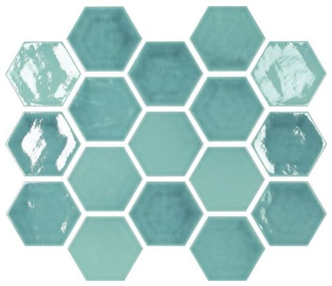 carmen ceramic art dawn acqua crackled płytka ścienna 12x13.8 - zdjęcie główne