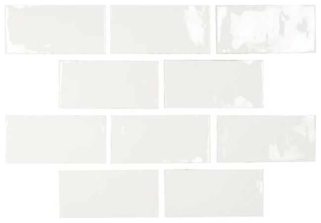 Biała płytka Memories White 6,5x13 o błyszczącej powierzchni z subtelnymi nierównościami