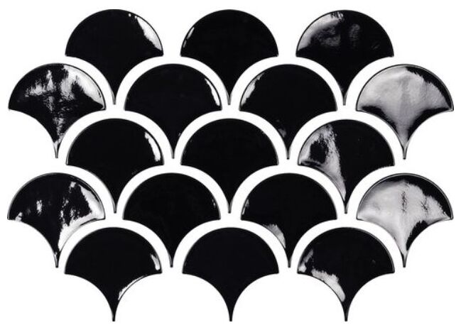 Czarna płytka Rain Night Crackled 12x12,5 o błyszczącej powierzchni z efektem spękań