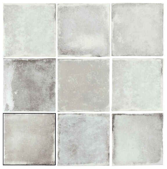 Mała szara płytka Savannah Grey 10x10 z błyszczącą powierzchnią i nieregularnymi krawędziami - zdjęcie nr: 2