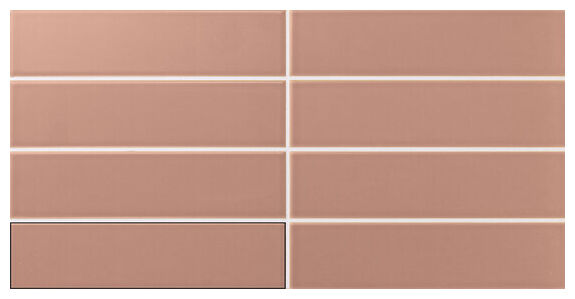 Mała matowa płytka ścienna Flat Terracota 5x20 w cieplym odcieniu terakoty - zdjęcie nr: 2