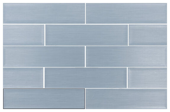 Matowa płytka ścienna Roxy Blue 10x40 cm w chłodnym odcieniu z subtelnym ryflowaniem - zdjęcie nr: 2