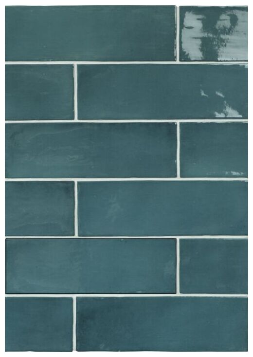 Niebieska płytka Seville Glacier 6,5x20 o błyszczącej powierzchni i fakturze cegiełki - zdjęcie nr: 2