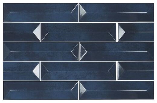 Niebieska płytka Reality Spectrum River 7,5x30 o błyszczącej powierzchni i wzorze cegiełki