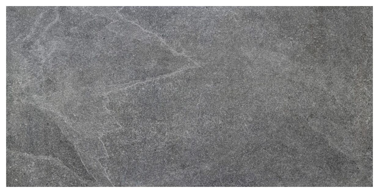 Grafitowy gres Cruder Graphite o wymiarach 60x120 cm z subtelnym połyskiem i wzorem betonu