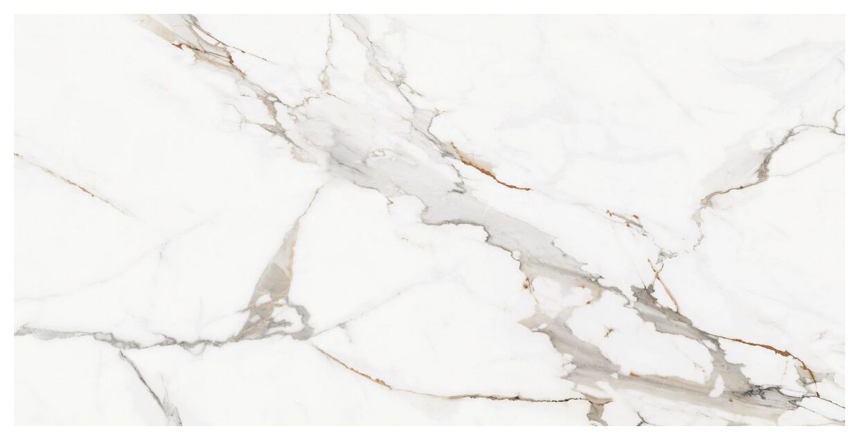 Gres Campania Vera 60x120 z efektem marmuru w odcieniach szarości i beżu na błyszczącej powierzchni