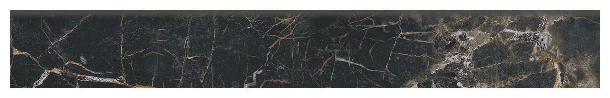 Marquina Gold cokół 8x59,7 o matowej powierzchni z czarnym wzorem i złotymi żyłkami