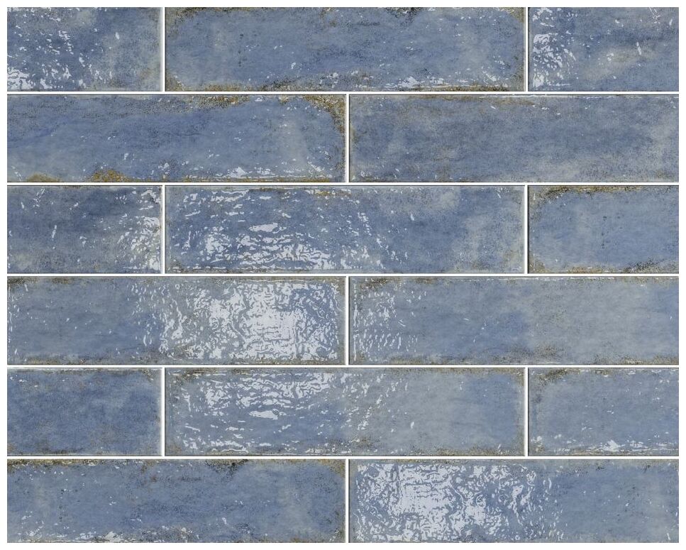 Niebieska płytka klinkierowa Palette Light Blue o strukturze cegiełki z delikatnymi przejściami - zdjęcie nr: 2