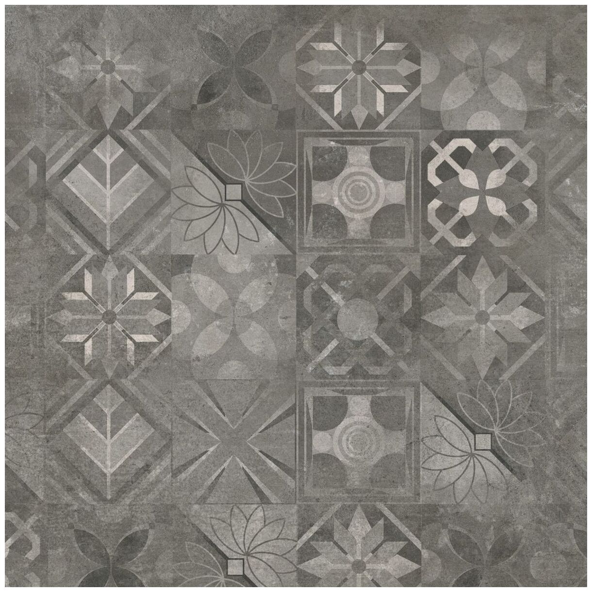 cerrad softcement graphite patchwork dekor poler rektyfikowany 59.7x59.7 - zdjęcie główne