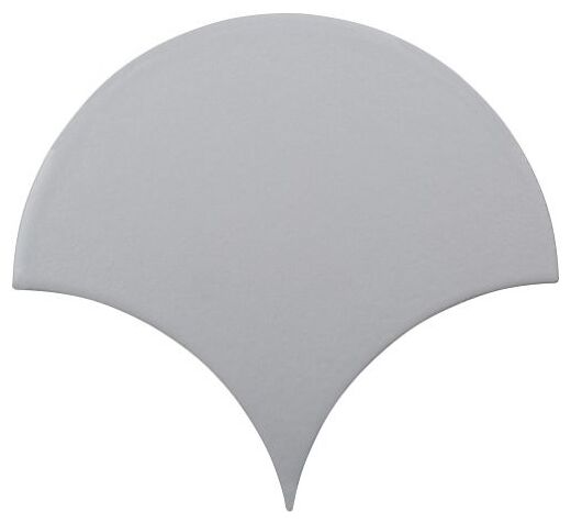 Szara matowa płytka Escama Grey Dark o kształcie przypominającym wachlarz lub łuskę