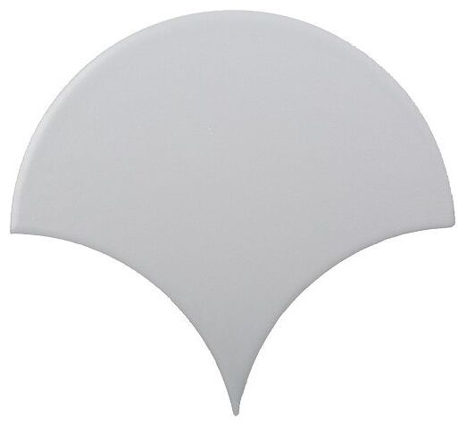 Matowa płytka ścienna Escama Grey Medium o szarym kolorze w kształcie przypominającym muszlę