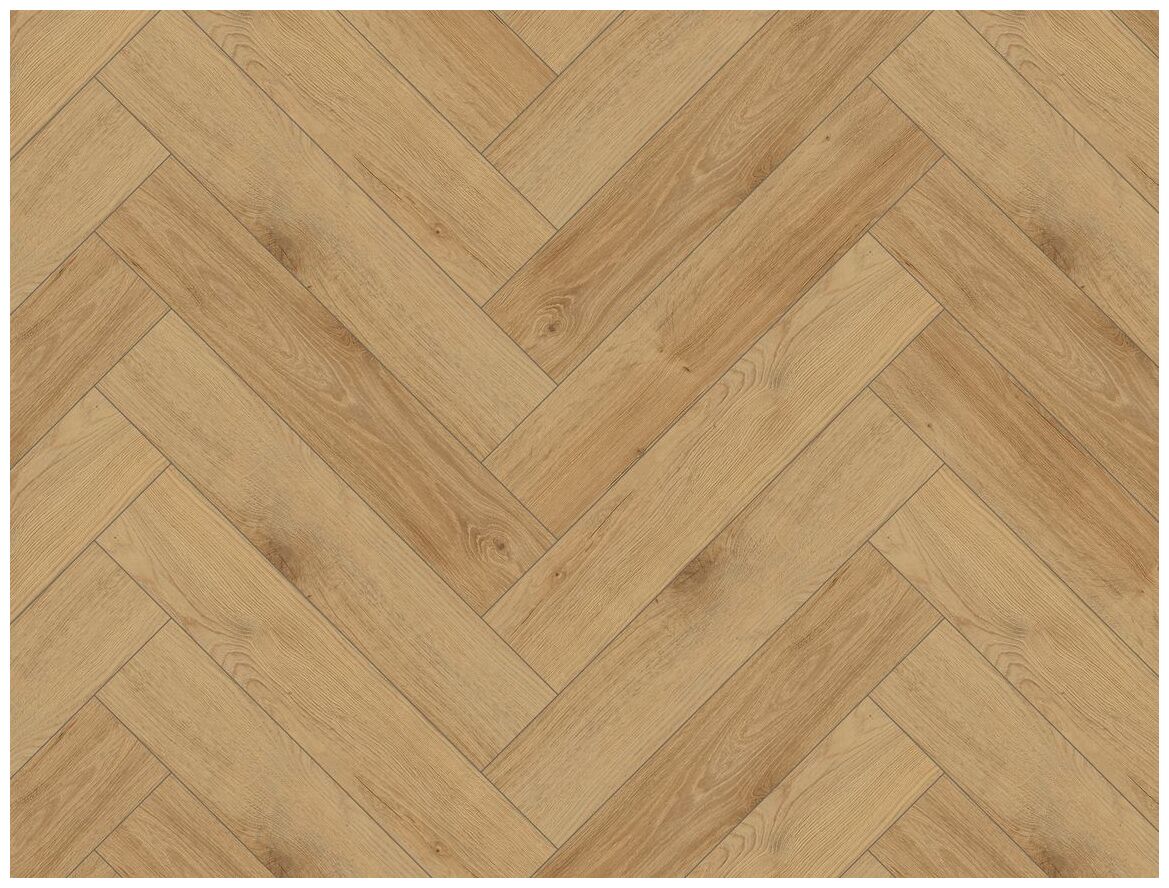 Panele podłogowe Manor+ Amboise 64955 w układzie jodełki z jasnymi i ciepłymi tonami drewna