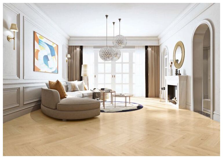 Jasny panel Manor+ Chambord 63978 w jodełkę z widocznymi słojami i subtelnymi sękami - zdjďż˝cie nr: 2