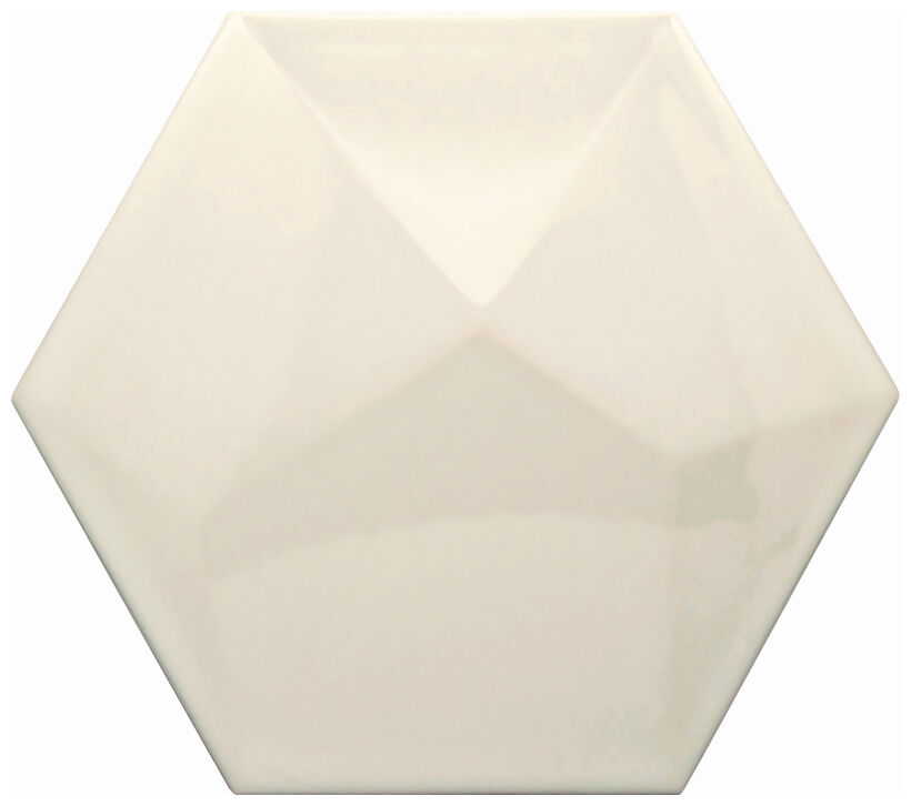 decus hexagono piramidal crema brillo płytka ścienna 15x17 - zdjęcie główne
