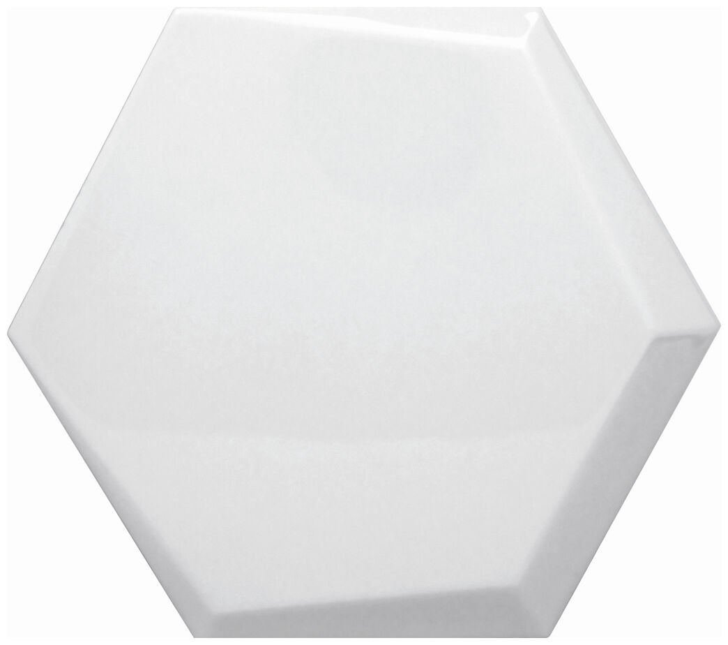 decus hexagono cuna blanco brillo płytka ścienna 15x17 - zdjęcie główne