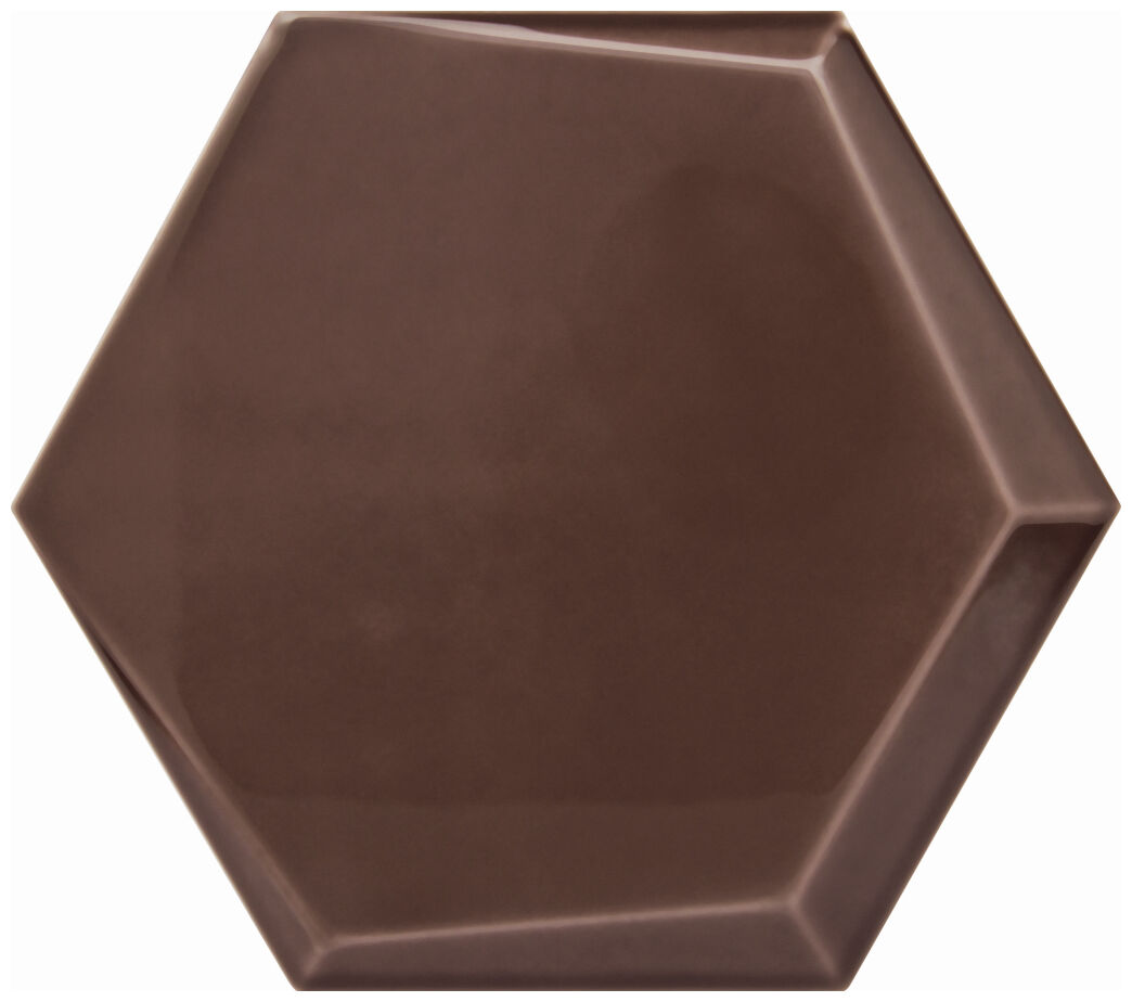 decus hexagono cuna chocolate brillo płytka ścienna 15x17 - zdjęcie główne