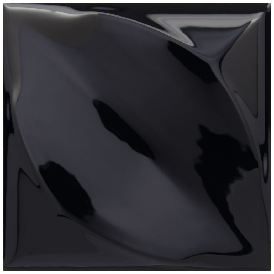 decus hoja negro brillo płytka ścienna 15x15 - zdjęcie główne
